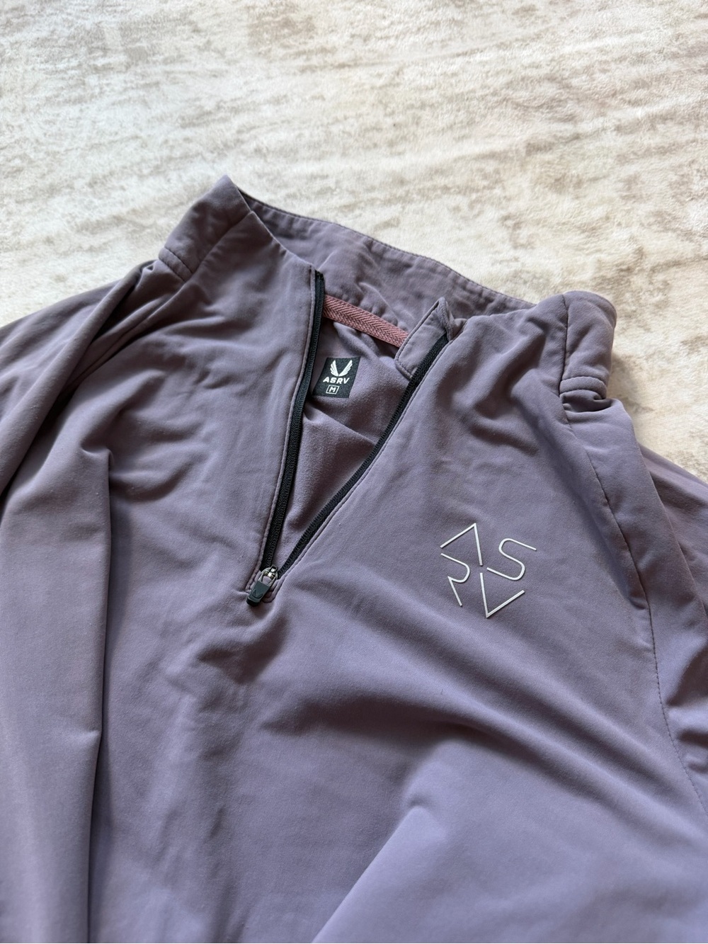 ASRV Half-Zip Pullover in Mauve Gray